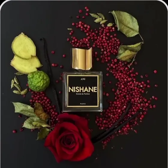 Nishane Ani entouré de baies roses, gingembre, vanille et rose